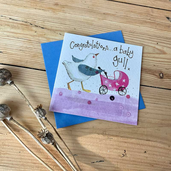 Alex Clark 12x12cm Wenskaart - Baby Gull