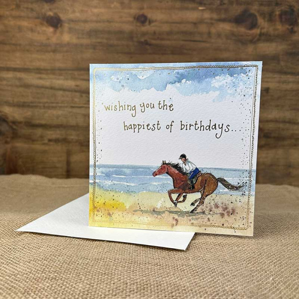 Alex Clark 16x16cm Wenskaart - Galloping