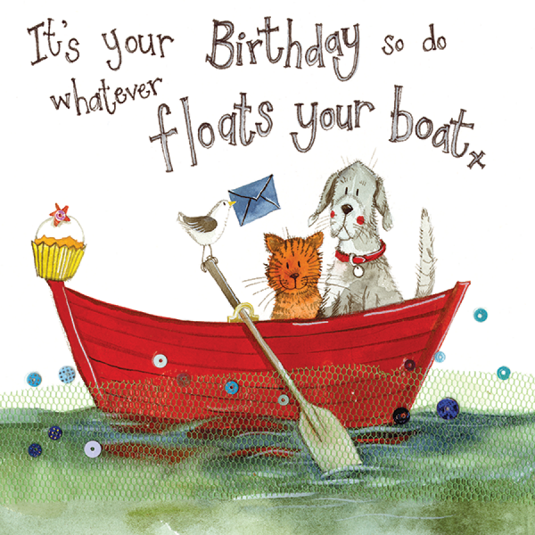 Alex Clark 16x16cm Wenskaart - Float your Boat