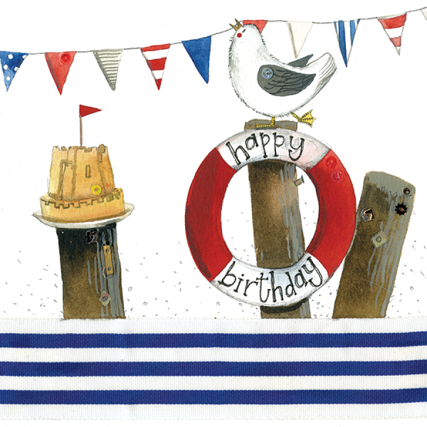 Alex Clark 16x16cm Wenskaart - Birthday Bunting