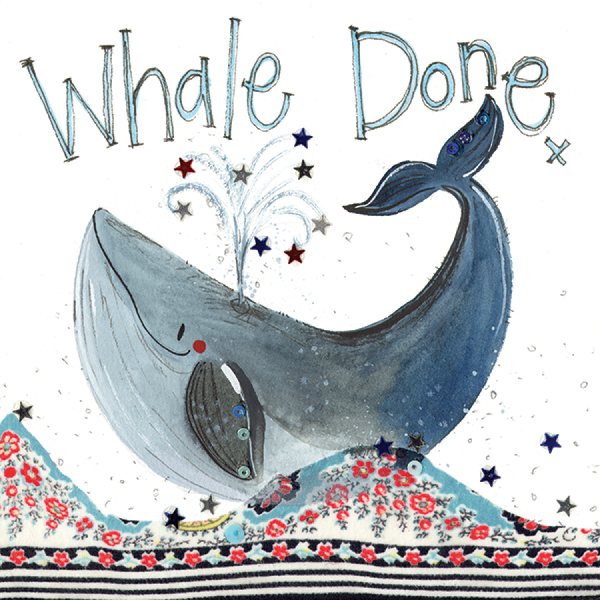 Alex Clark 16x16cm Wenskaart - Whale Done