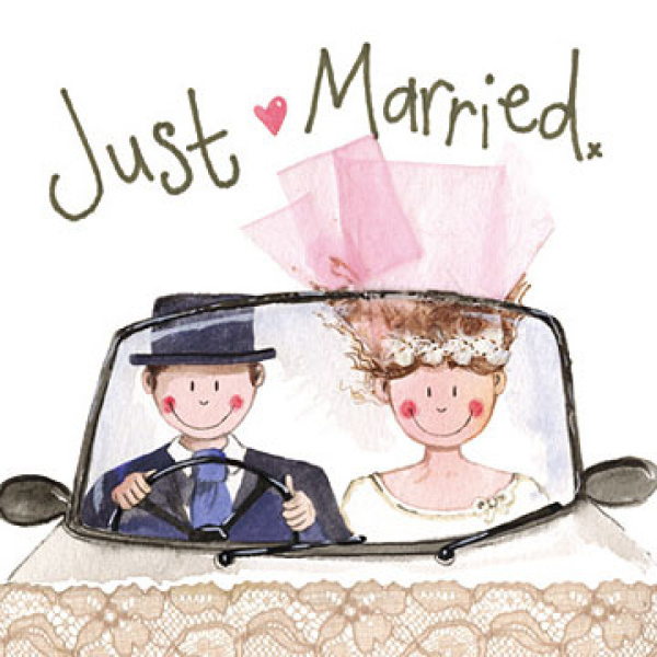 Alex Clark 16x16cm Wenskaart - Just Married