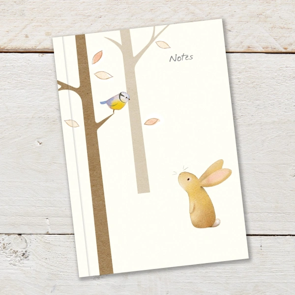 Ginger Betty A6 Notitieboekje - Rabbit and Bluetit
