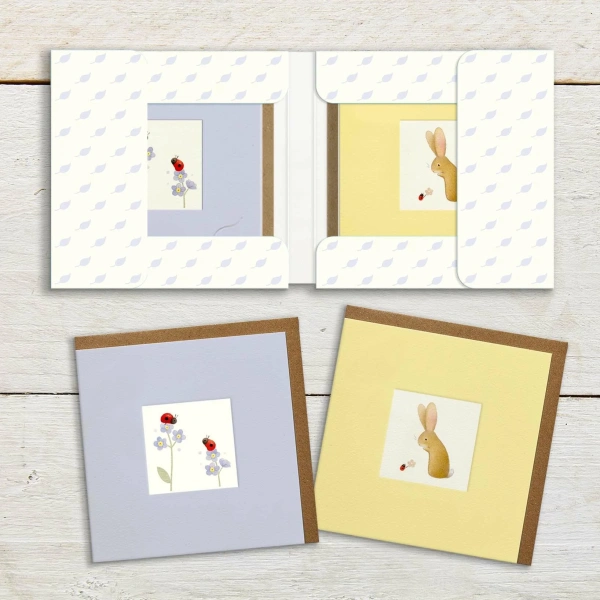 Ginger Betty Kaartenmapje set 8 - Rabbit & Ladybird - Afbeelding 2