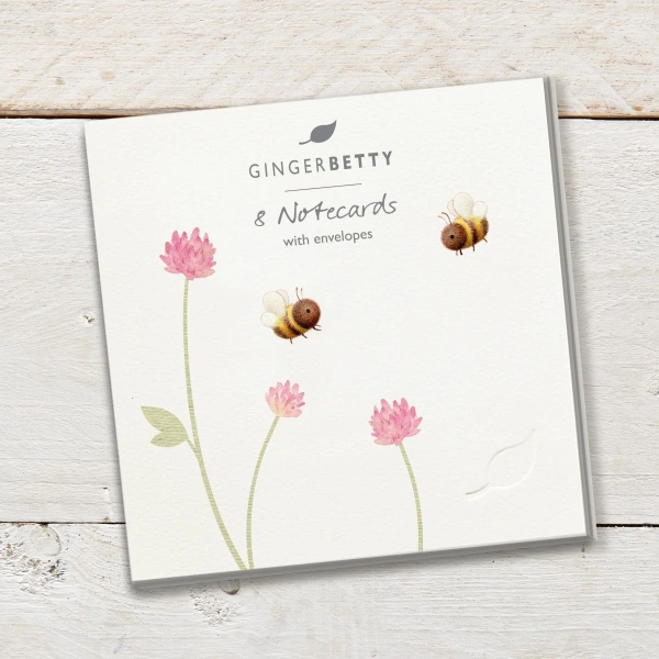 Ginger Betty Kaartenmapje set 8 - Bees & Flowers