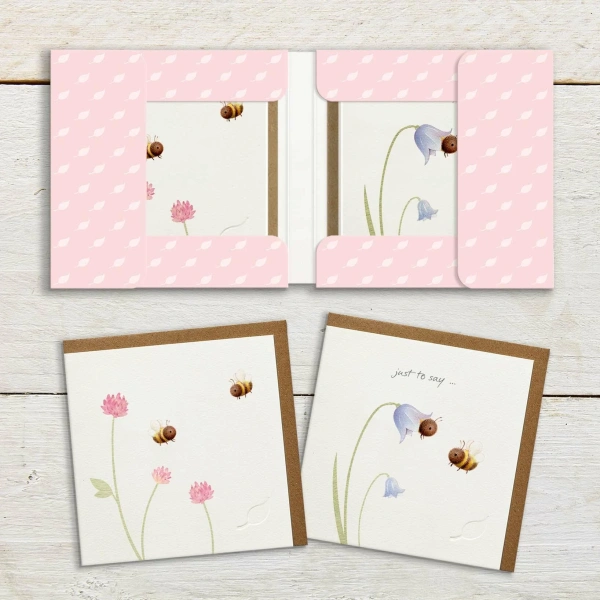 Ginger Betty Kaartenmapje set 8 - Bees & Flowers - Afbeelding 2