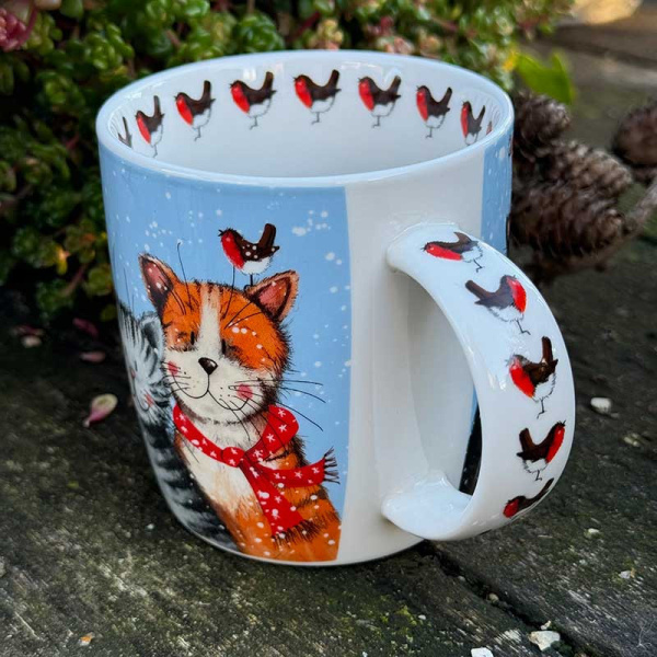 Alex Clark mok 400ml - Festive Cats - Afbeelding 2