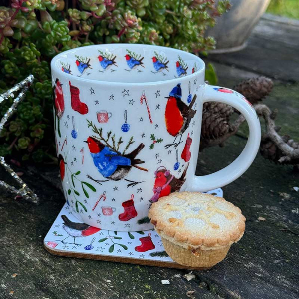 Alex Clark mok 400ml - Festive Robins - Afbeelding 3