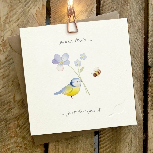 Ginger Betty 14,5x14,5cm Wenskaart - Bluetit & Bee