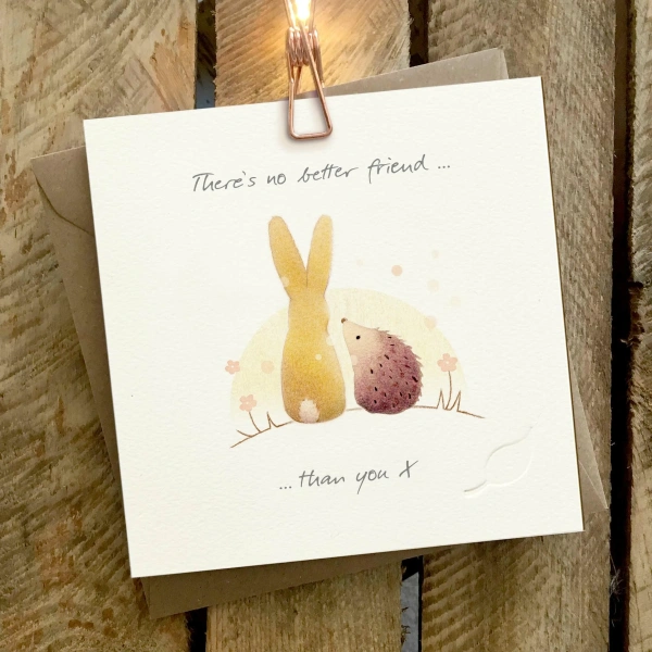 Ginger Betty 14,5x14,5cm Wenskaart - Rabbit & Hedgehog