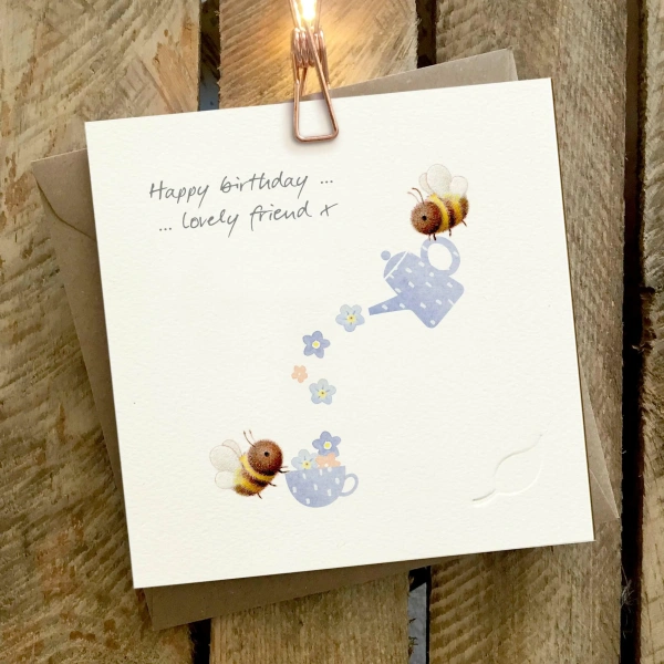 Ginger Betty 14,5x14,5cm Wenskaart - Bees & Flowers