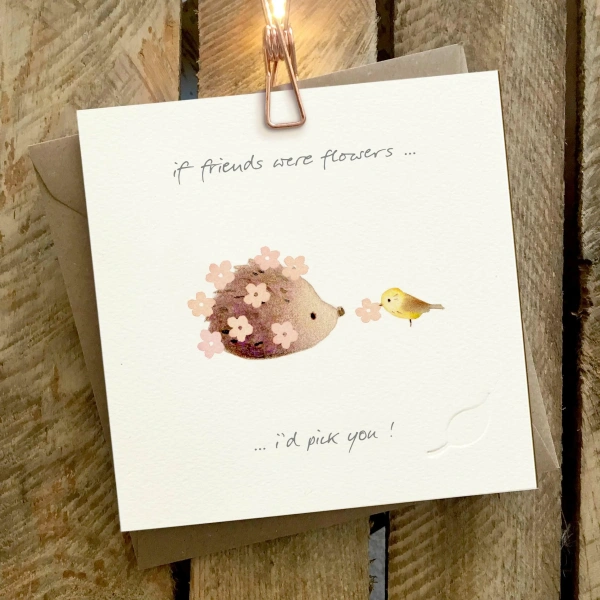 Ginger Betty 14,5x14,5cm Wenskaart - If Friends Were Flowers