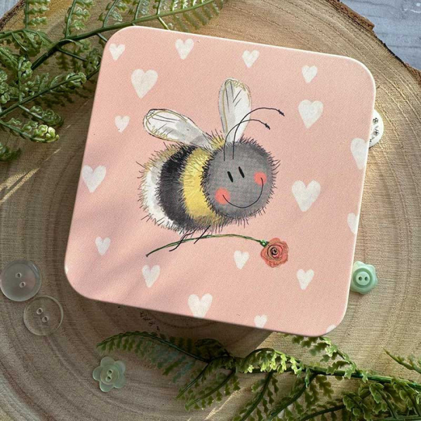 Alex Clark (Square) Blikje - Bee and Flower
