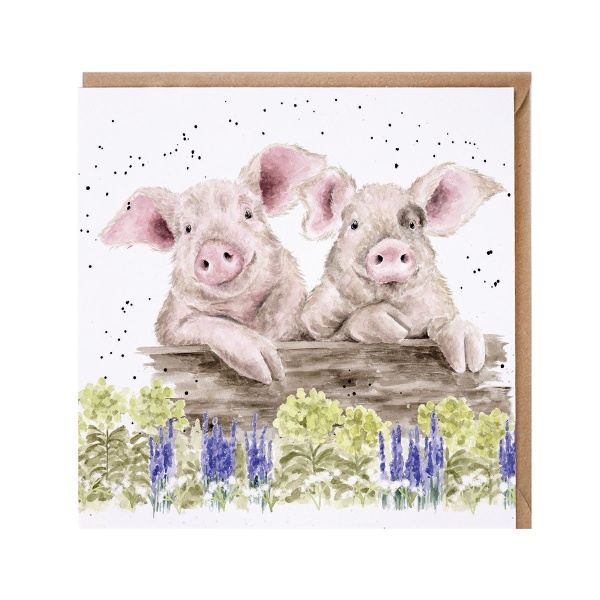 Wrendale Wenskaart  - Nosy Neigh-boars