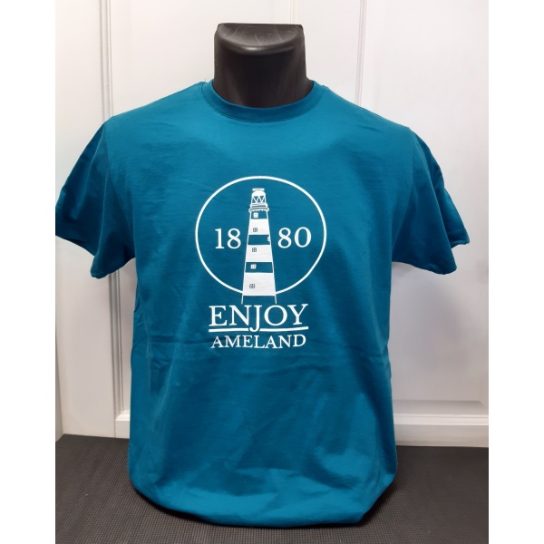 Heren T-shirt Enjoy Ameland - Diva Blue