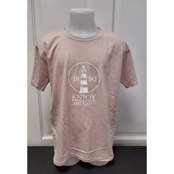 Kinder T-shirt Enjoy Ameland - Powder Rose